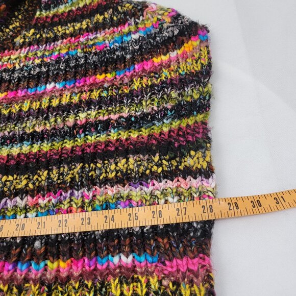ANTHROPOLOGIE Womens M/L Piera Multicolor Knit Turtleneck Poncho Sweater - Picture 10 of 12